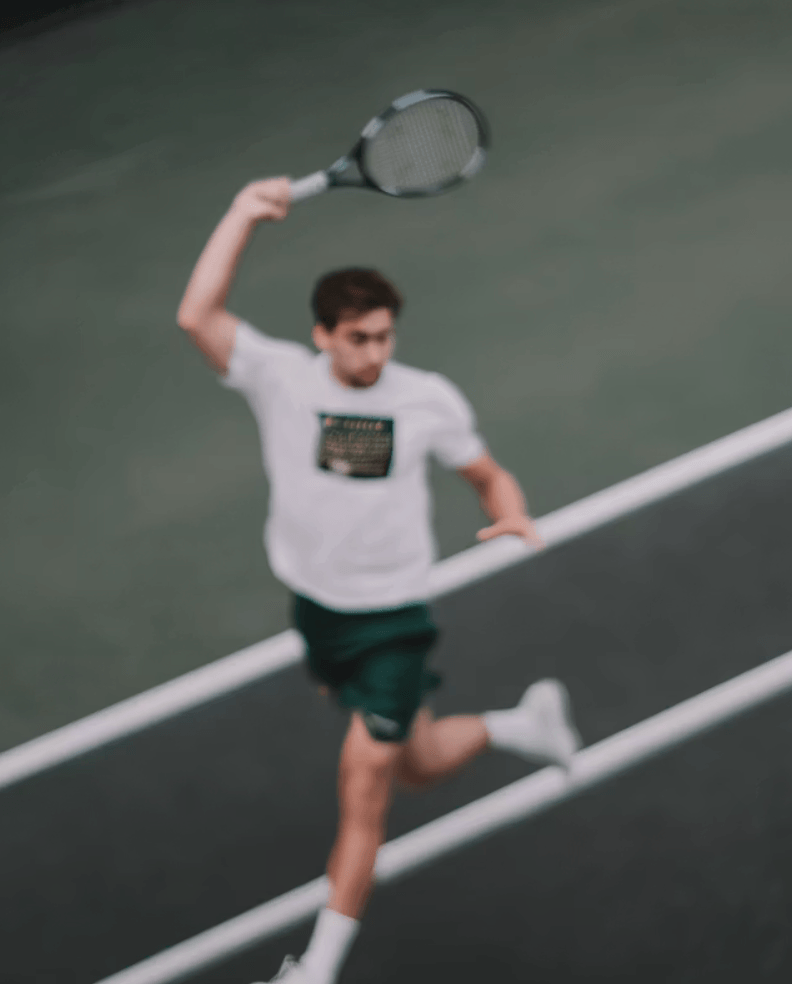 Player following through on a shot