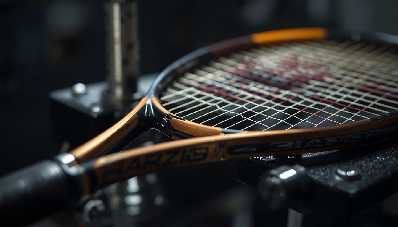 Racquet repair in progress